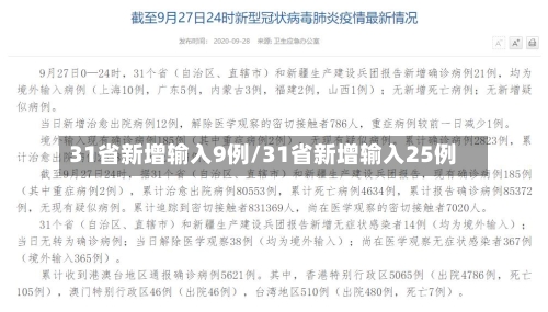 31省新增输入9例/31省新增输入25例-第2张图片