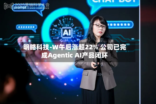 明略科技-W午后涨超22% 公司已完成Agentic AI产品闭环