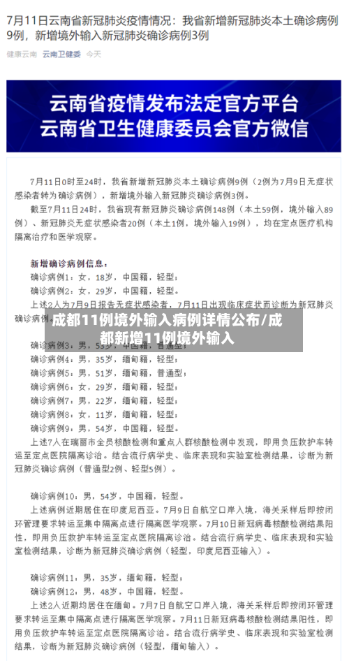 成都11例境外输入病例详情公布/成都新增11例境外输入-第2张图片