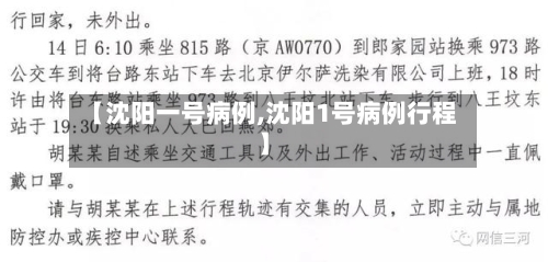 【沈阳一号病例,沈阳1号病例行程】-第2张图片