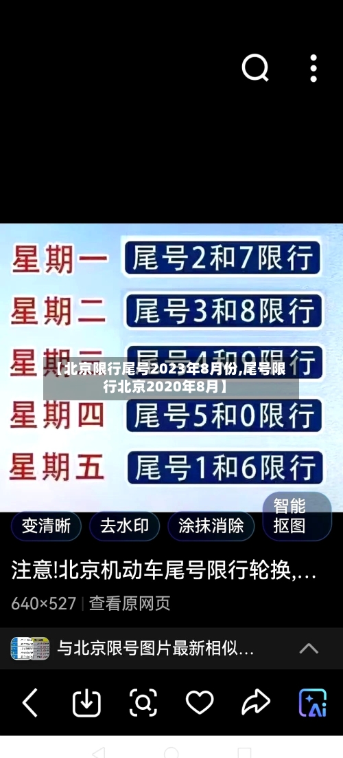 【北京限行尾号2023年8月份,尾号限行北京2020年8月】-第3张图片