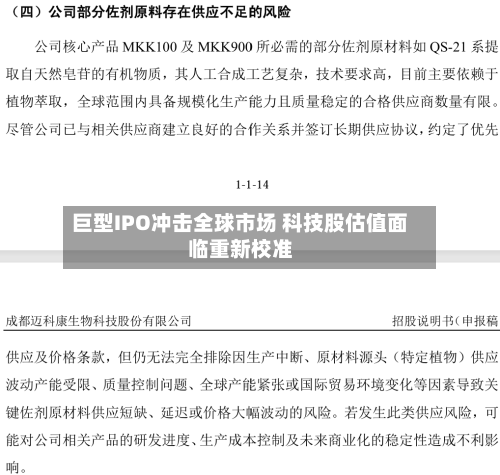巨型IPO冲击全球市场 科技股估值面临重新校准