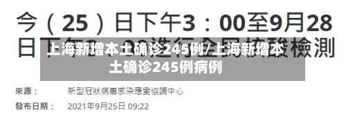 上海新增本土确诊245例/上海新增本土确诊245例病例