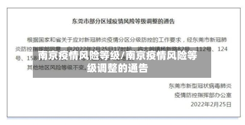 南京疫情风险等级/南京疫情风险等级调整的通告